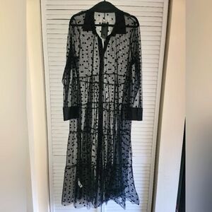 Eloquii Sheer Polka Dot Dress